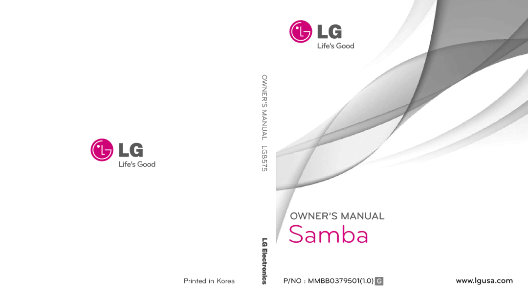 LG Electronics 8575 manual Samba 