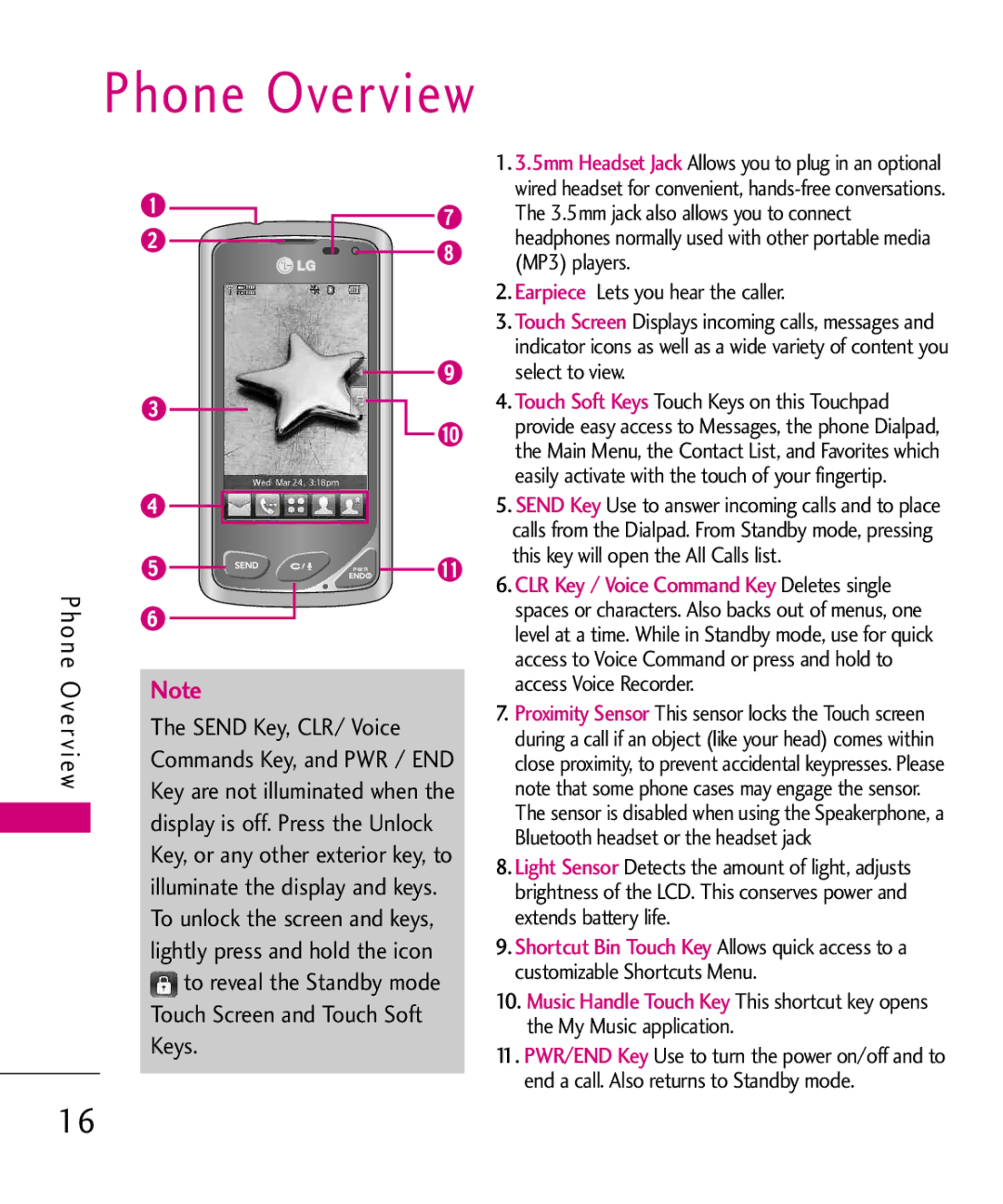 LG Electronics 8575 manual Phone Overview, O n e O ve r v i ew, Earpiece Lets you hear the caller 