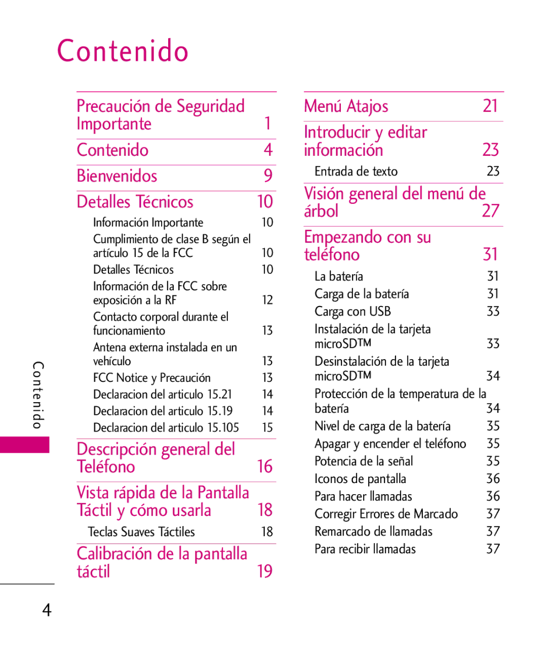 LG Electronics 8575 manual Contenido 