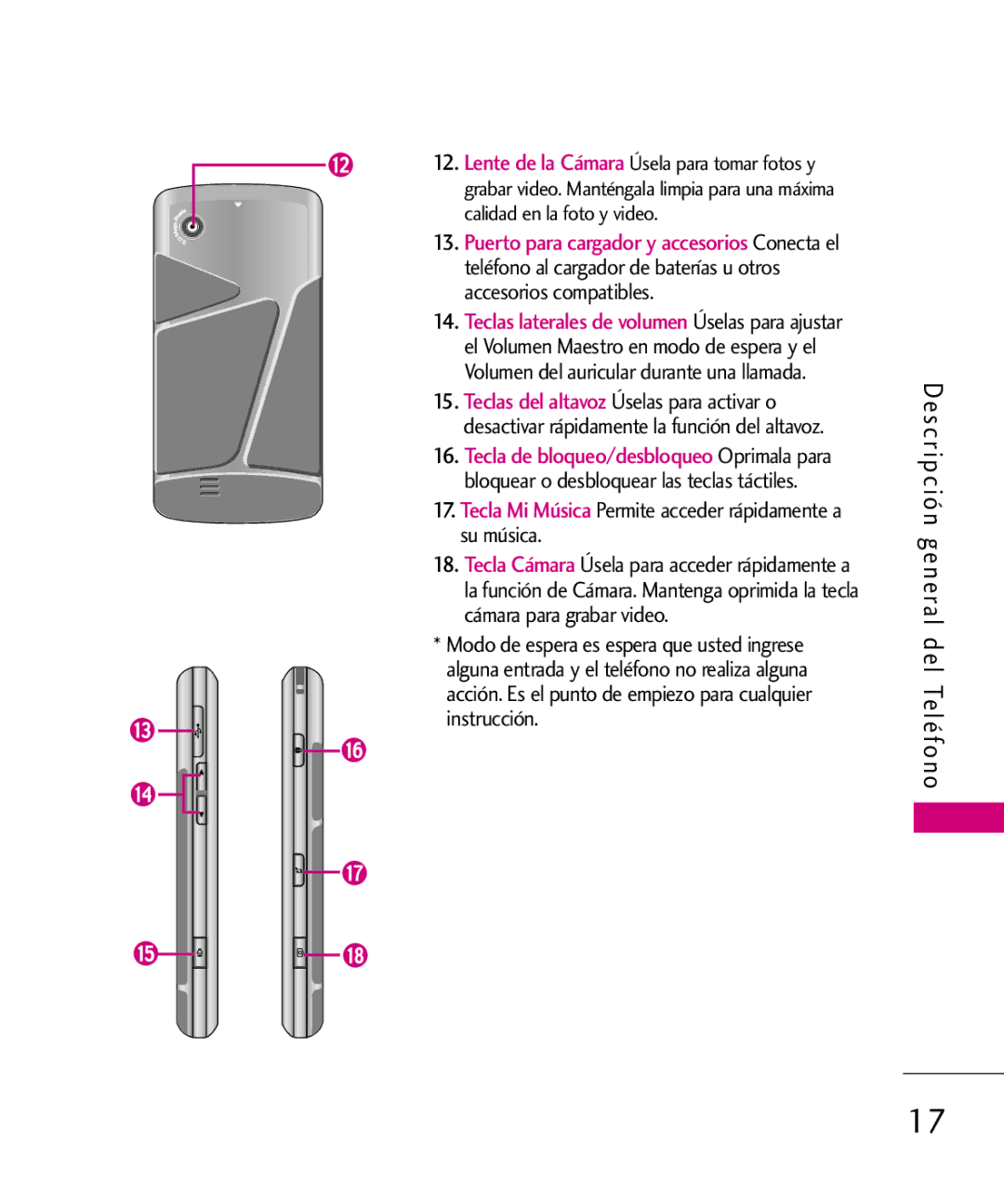 LG Electronics 8575 manual Tecla Mi Música Permite acceder rápidamente a su música 