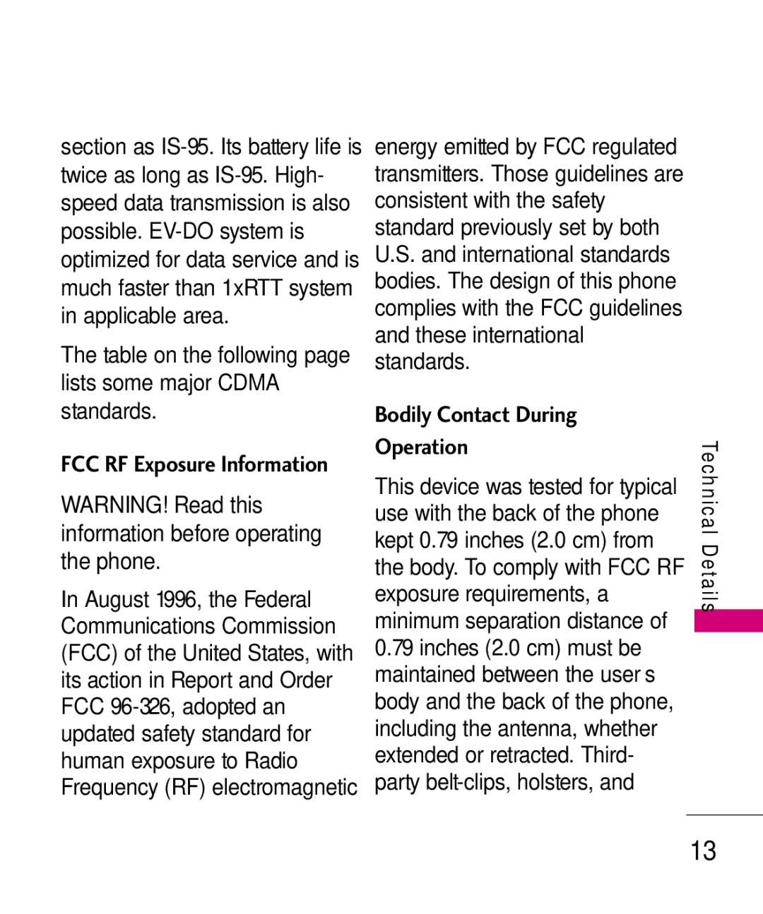 LG Electronics MMBB0370601(1.0), 9250 manual Bodily Contact During Operation 