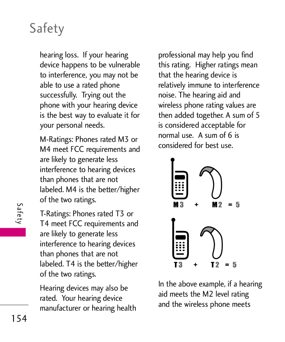 LG Electronics 9250 154, Are likely to generate less, Than phones that are not, Two ratings, Rated. Your hearing device 