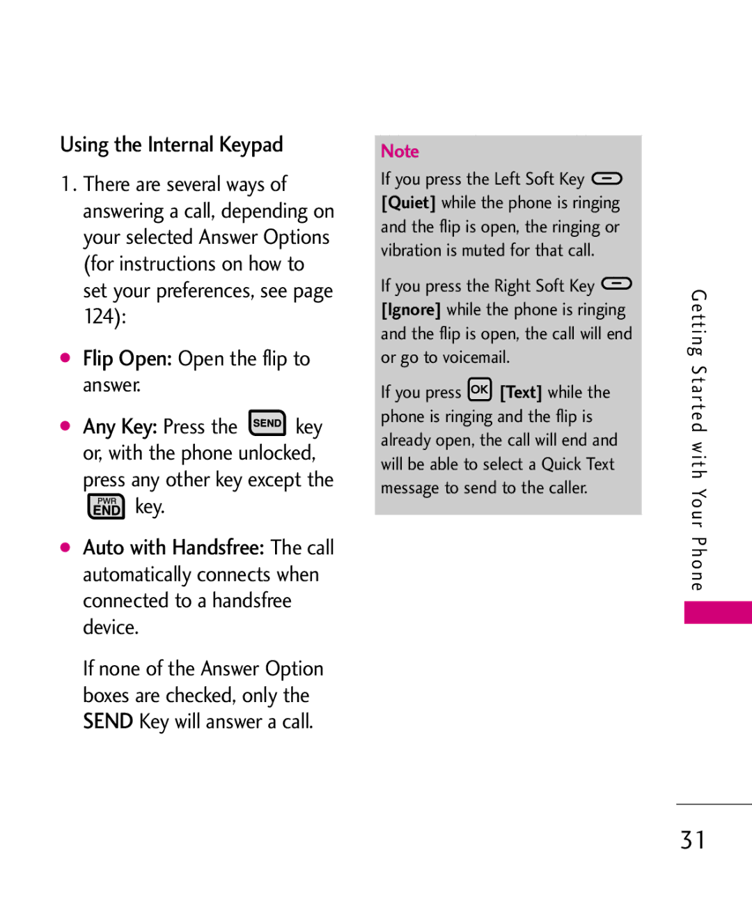 LG Electronics MMBB0370601(1.0), 9250 manual Flip Open Open the flip to answer, Key 