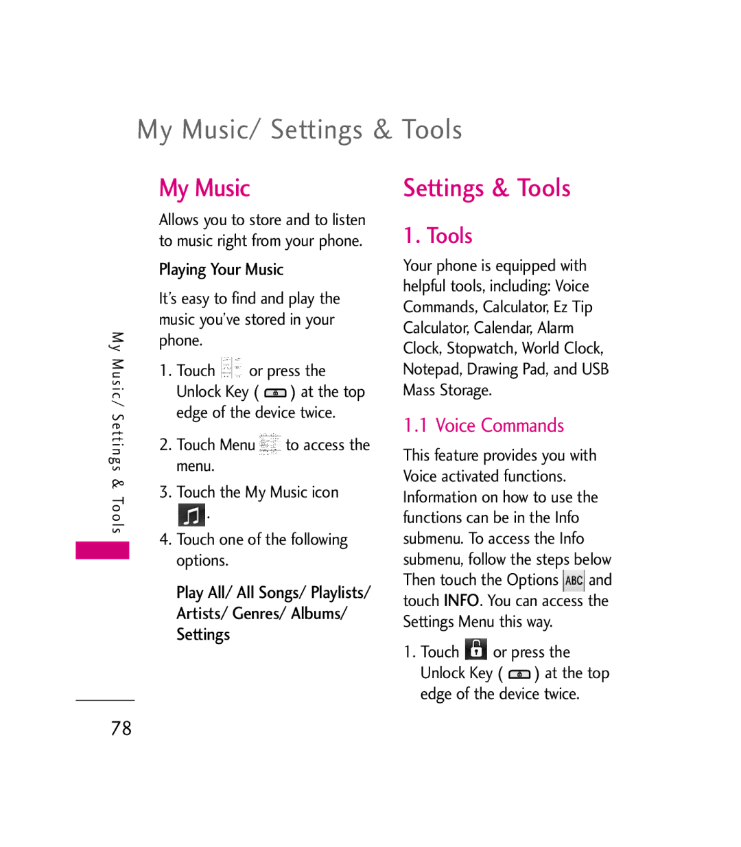 LG Electronics 9600 manual My Music/ Settings & Tools, Playing Your Music 