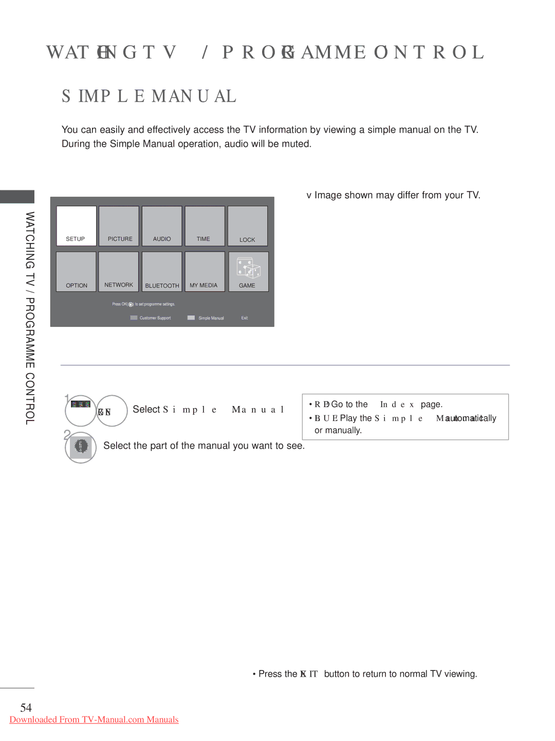 LG Electronics A-27 owner manual Select Simple Manual, Select the part of the manual you want to see 