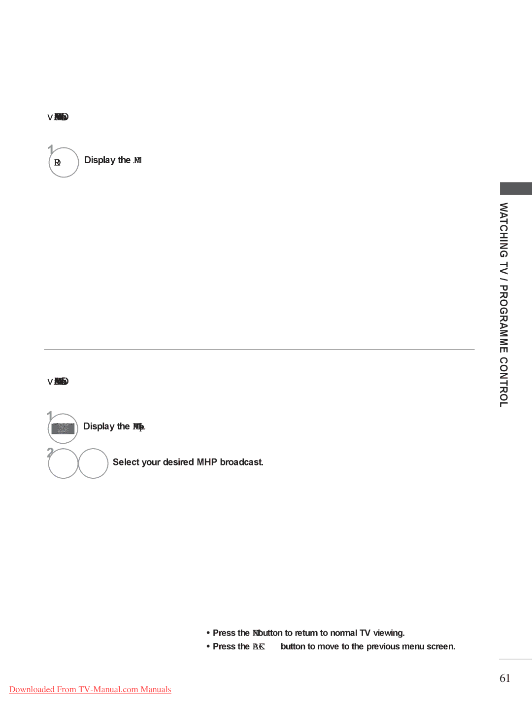 LG Electronics A-27 owner manual When MHP Auto Start is set to On, When MHP Auto Start is set to Off, RED Display the MHP 