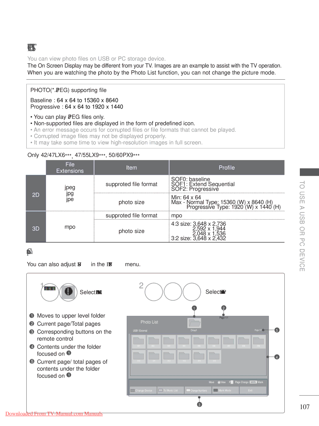 LG Electronics A-27 owner manual Photo List, 107 