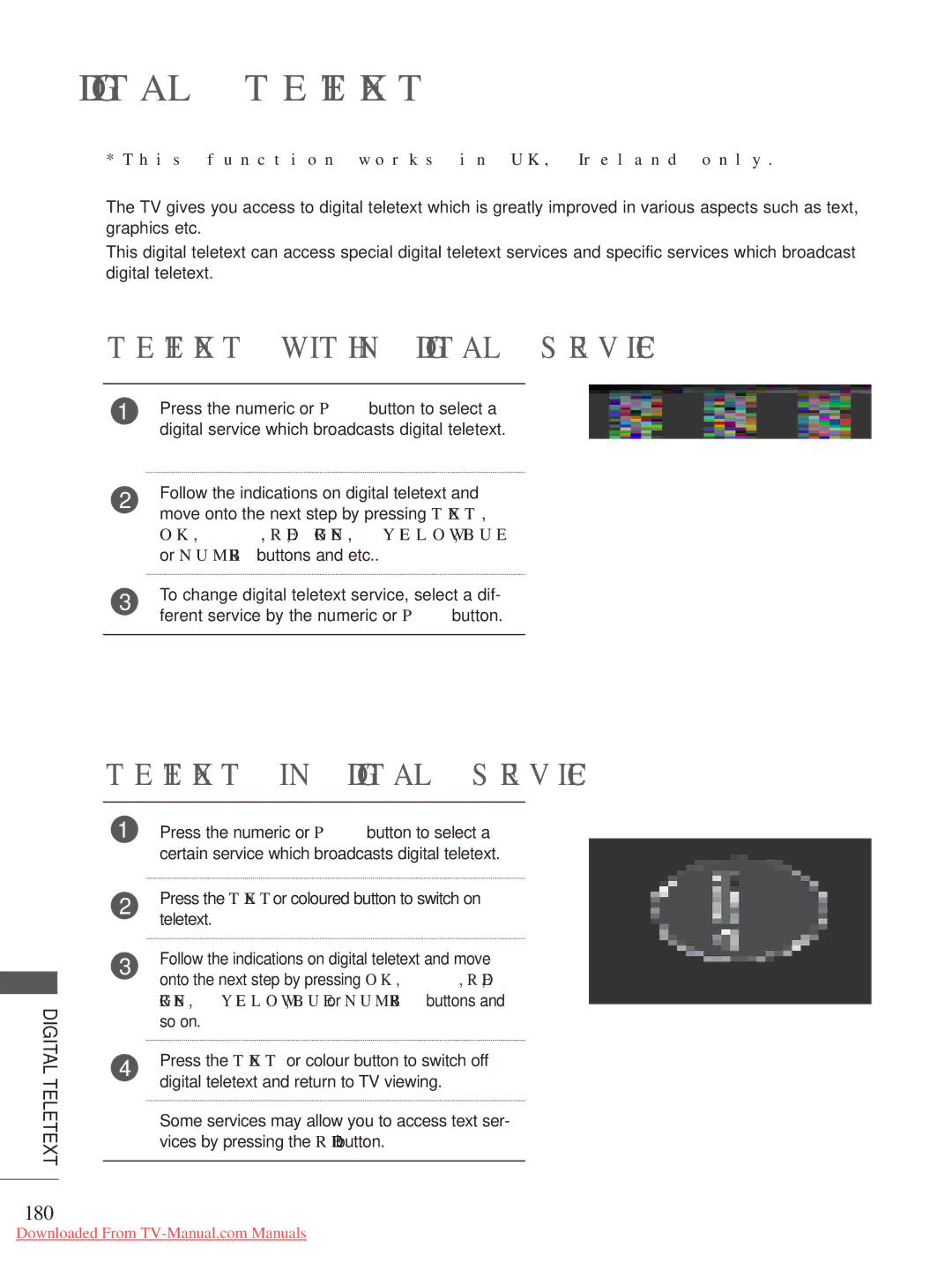 LG Electronics A-27 owner manual Teletext Within Digital Service, Teletext in Digital Service, 180, Digital Teletext 