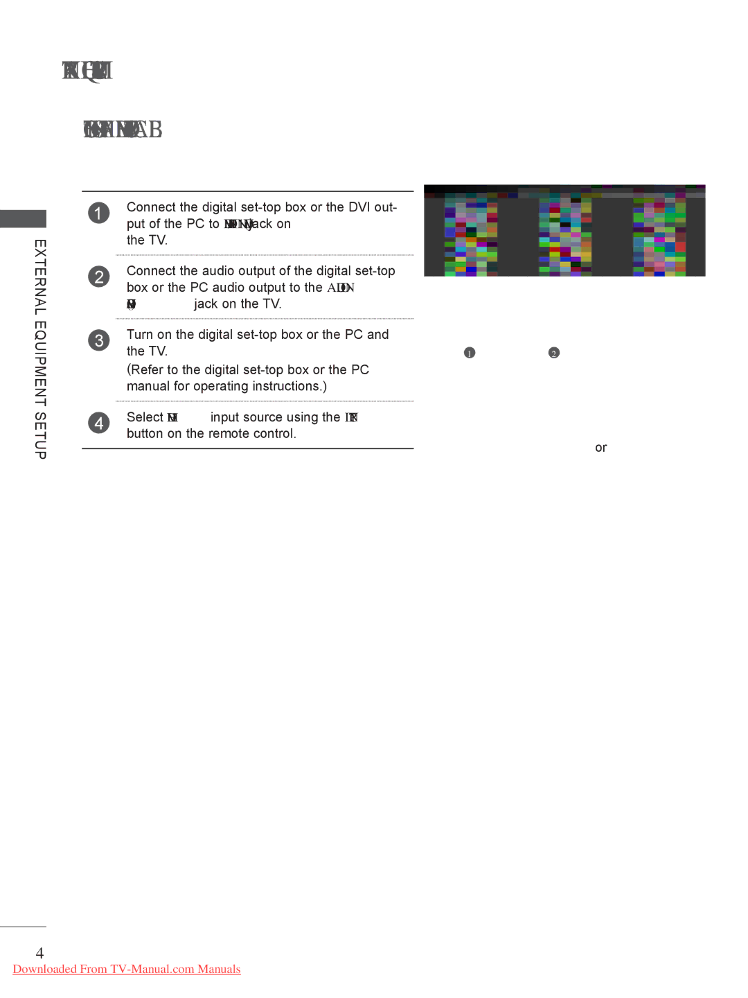 LG Electronics A-27 owner manual Connecting with AN Hdmi to DVI Cable 