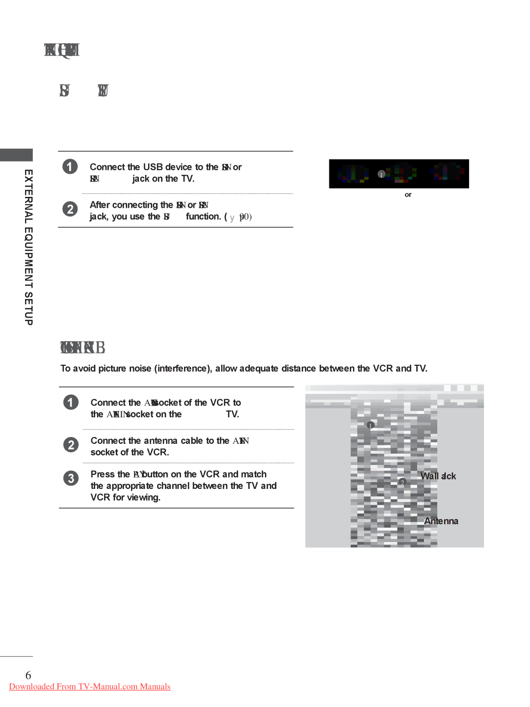 LG Electronics A-27 owner manual USB Setup, Connecting with AN RF Cable 