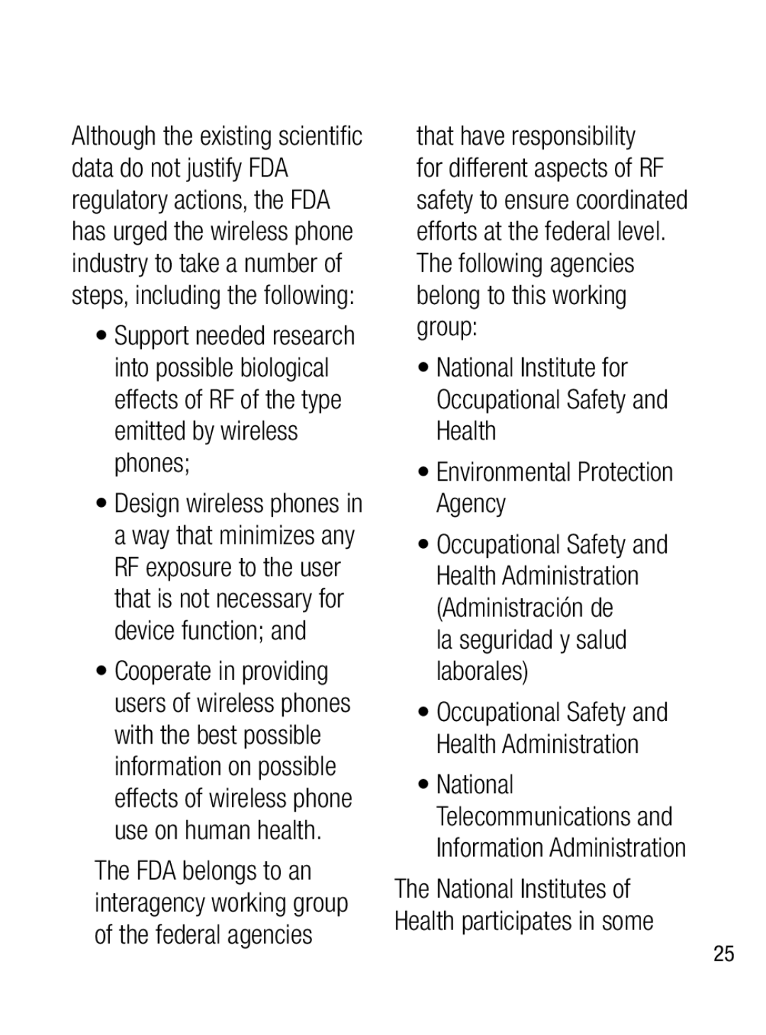 LG Electronics A133CH manual La seguridad y salud laborales 