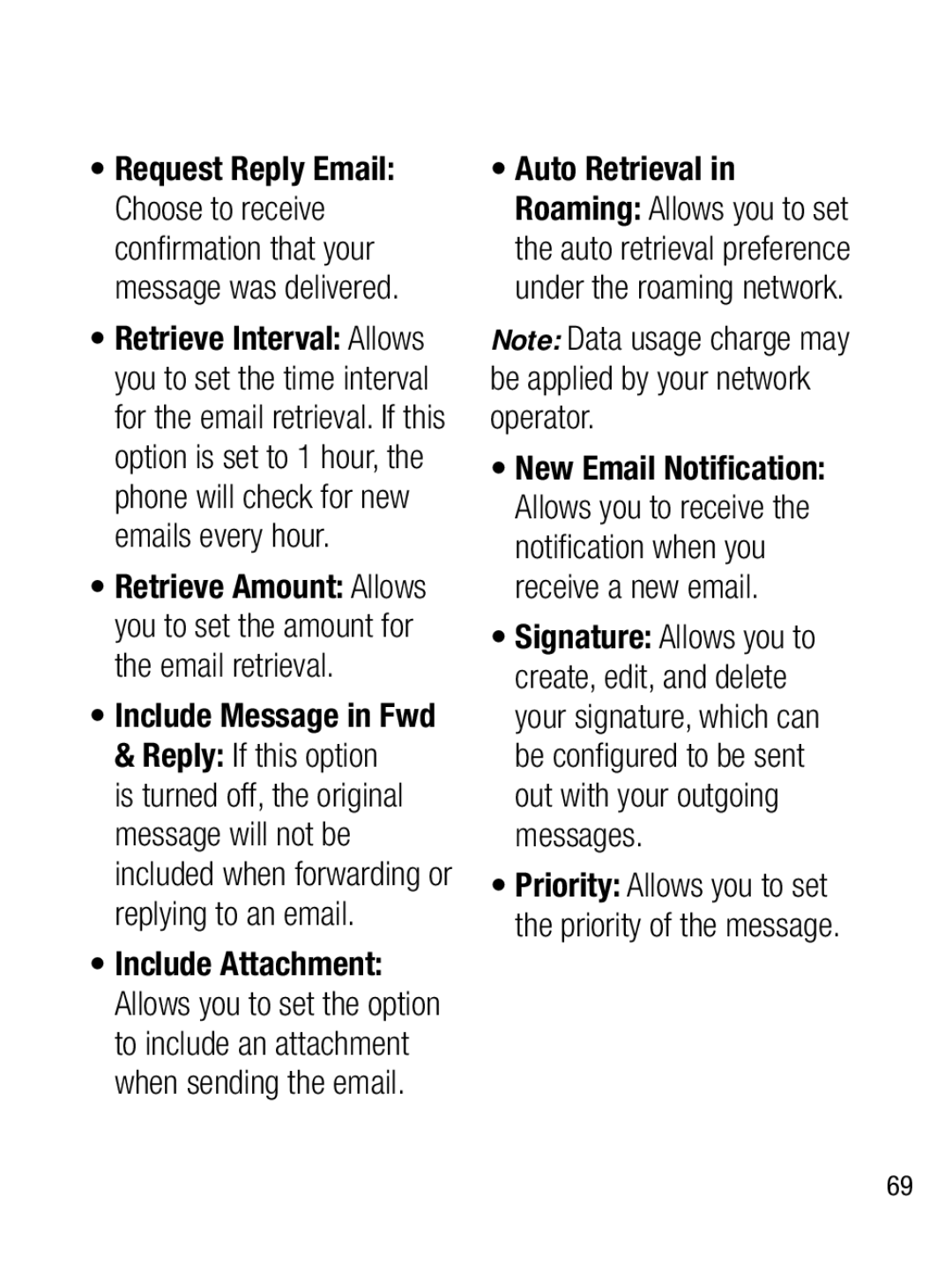 LG Electronics A133CH manual Priority Allows you to set the priority of the message 