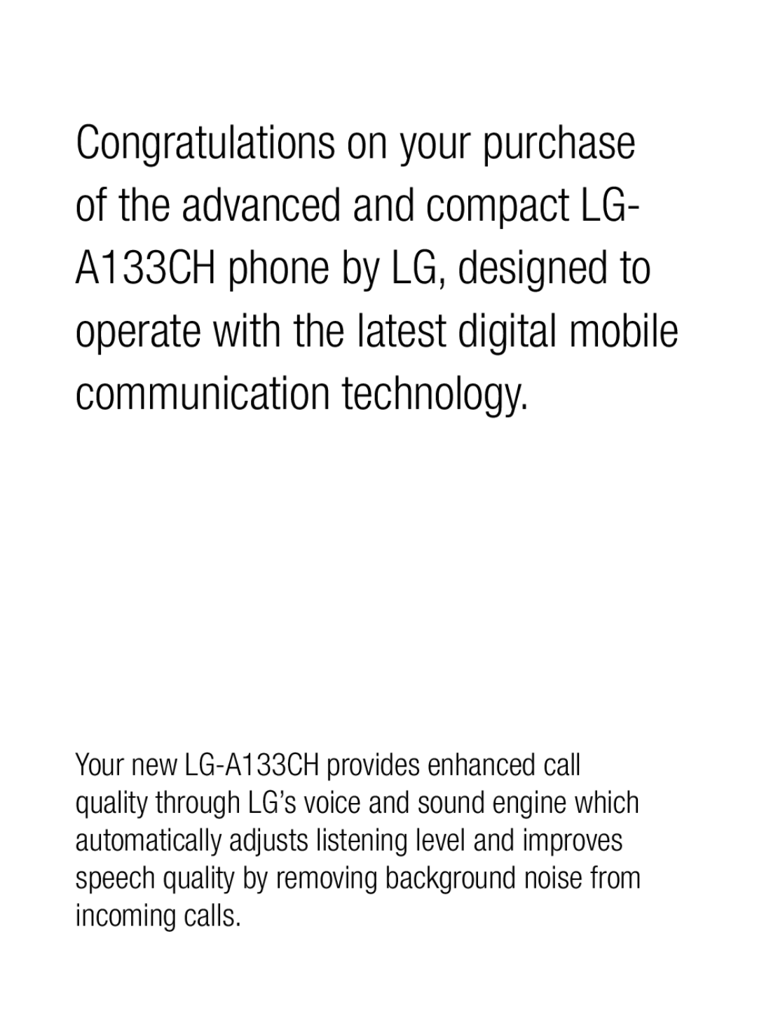 LG Electronics A133CH manual 
