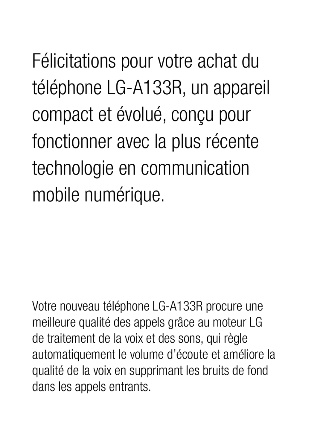 LG Electronics A133R manual 