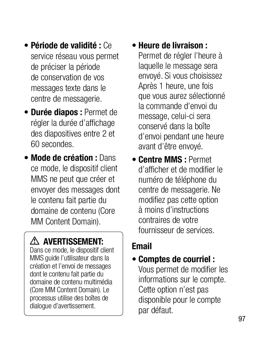 LG Electronics A133R manual Avertissement 