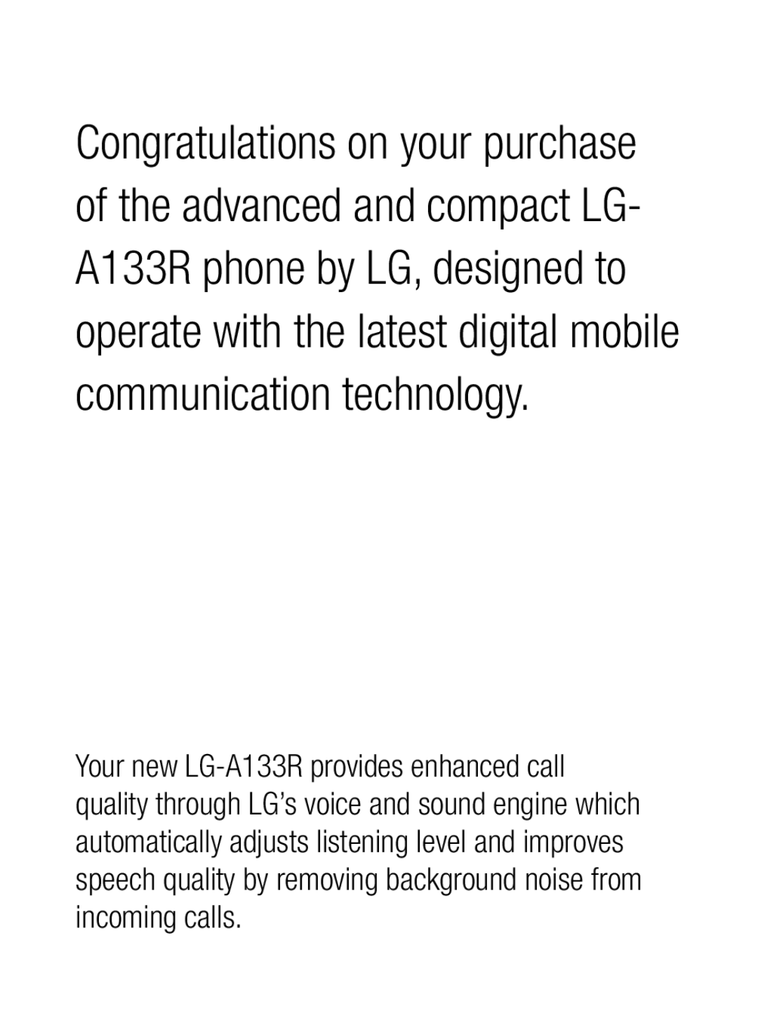 LG Electronics A133R manual 