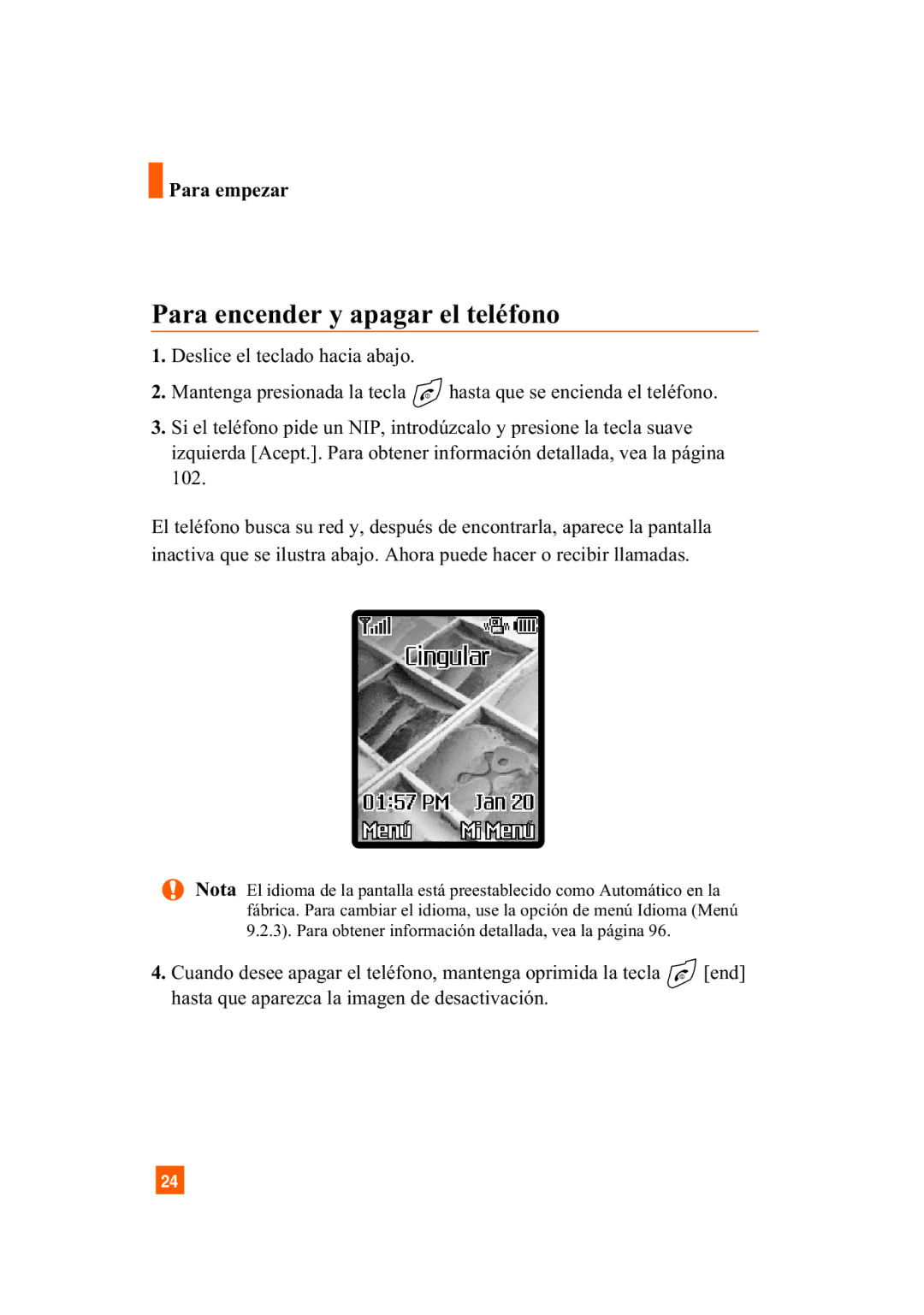 LG Electronics A7110 manual Para encender y apagar el teléfono 