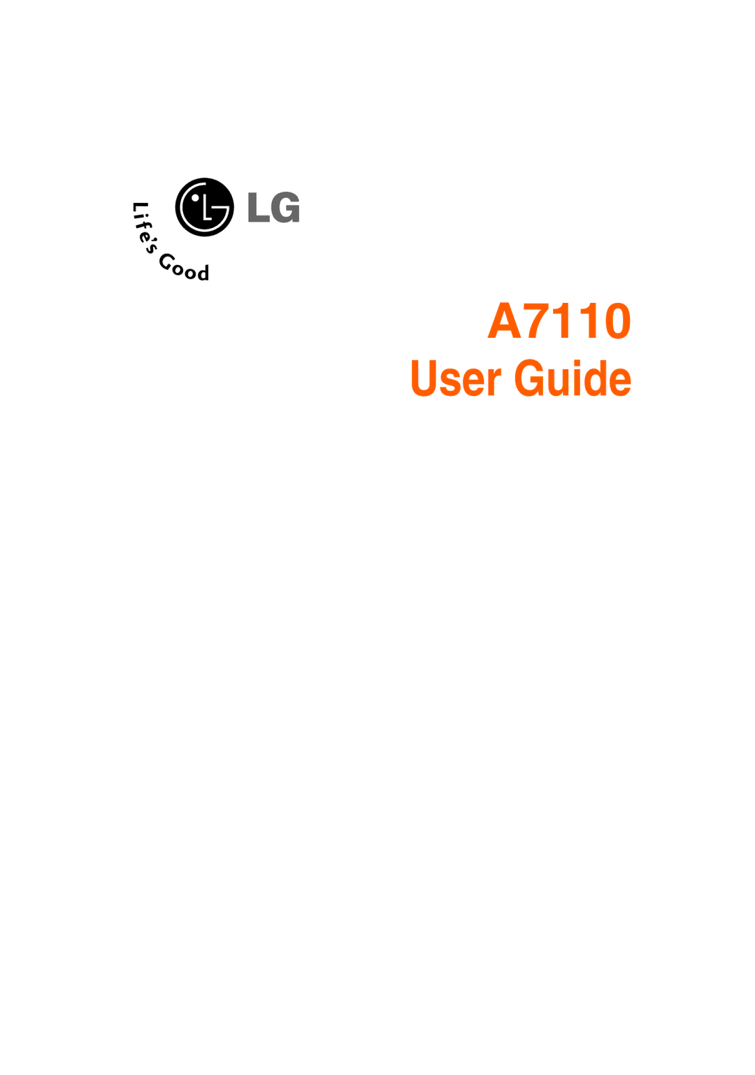 LG Electronics manual A7110 User Guide 