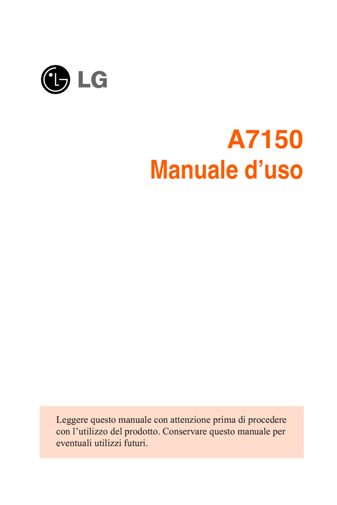 LG Electronics manual A7150 Manuale d’uso 