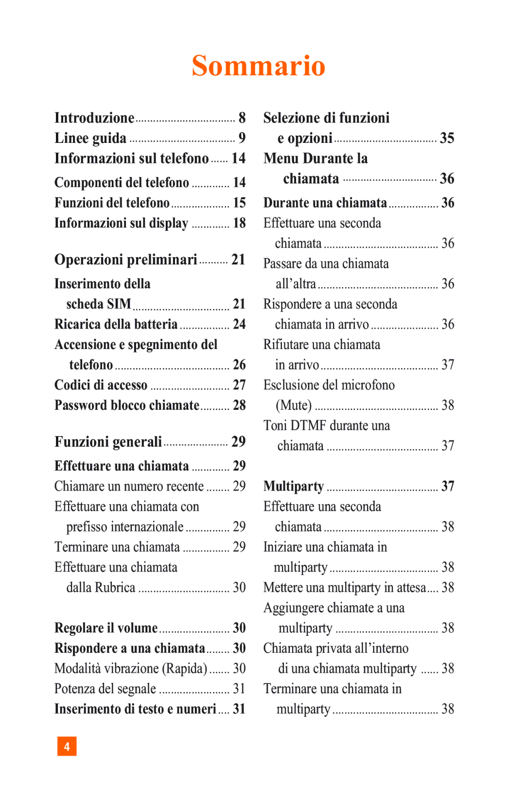 LG Electronics A7150 manual Selezione di funzioni, Menu Durante la 