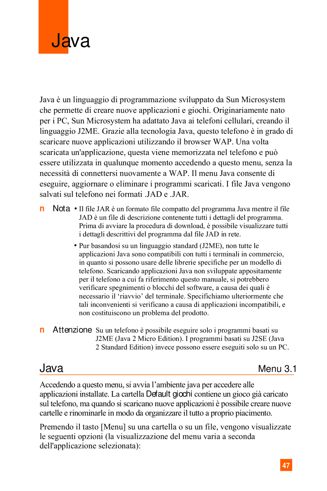 LG Electronics A7150 manual Java 