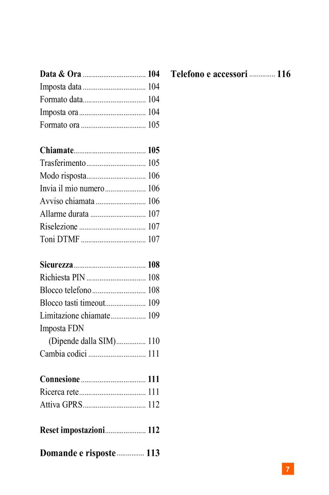 LG Electronics A7150 manual Domande e risposte, 105 