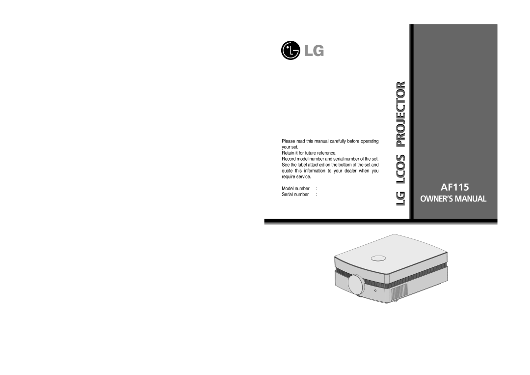 LG Electronics AF115 owner manual 