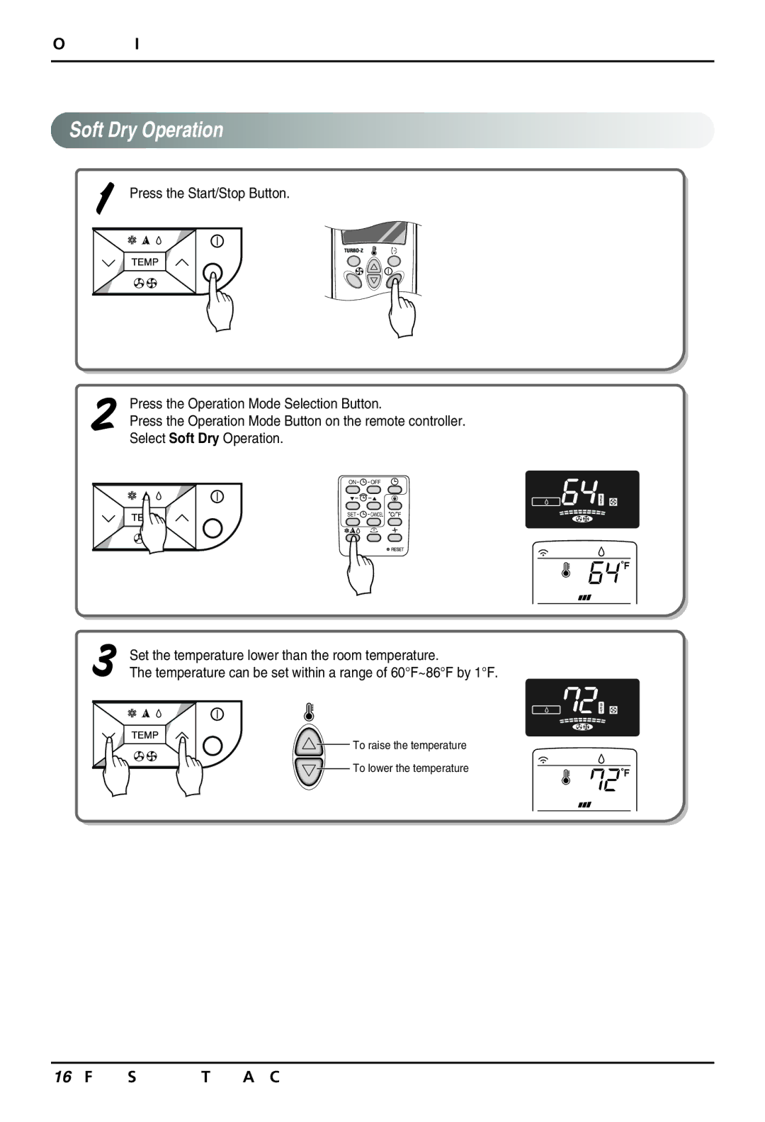 LG Electronics Air Conditioner owner manual Soft Dry Operation 