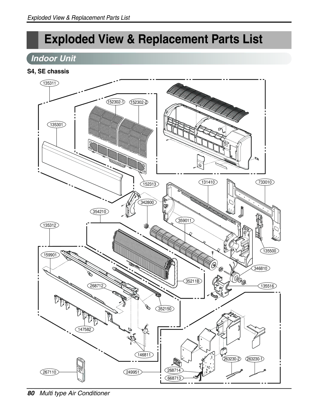 LG Electronics AMNC093APM0(LMAN090CNS), AMNH123APM0(LMAN120HNS) Exploded View & Replacement Parts List, S4, SE chassis 