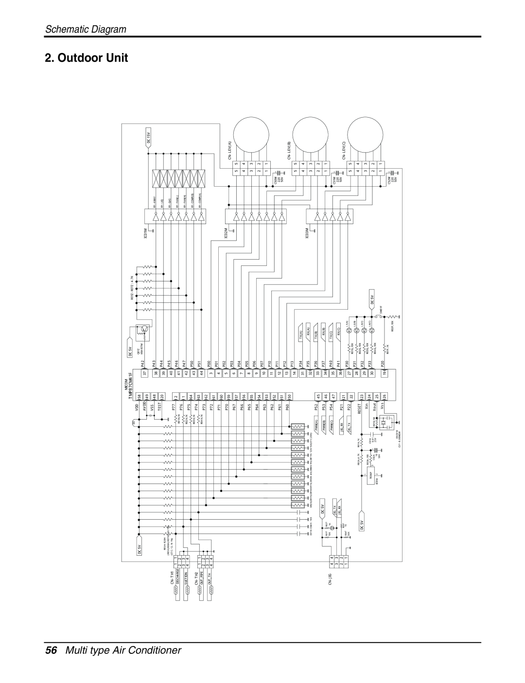 LG Electronics AMNH123APM0(LMAN120HNS) Outdoor Unit, Multi type Air Conditioner, Schematic Diagram, TMP87CM41F 