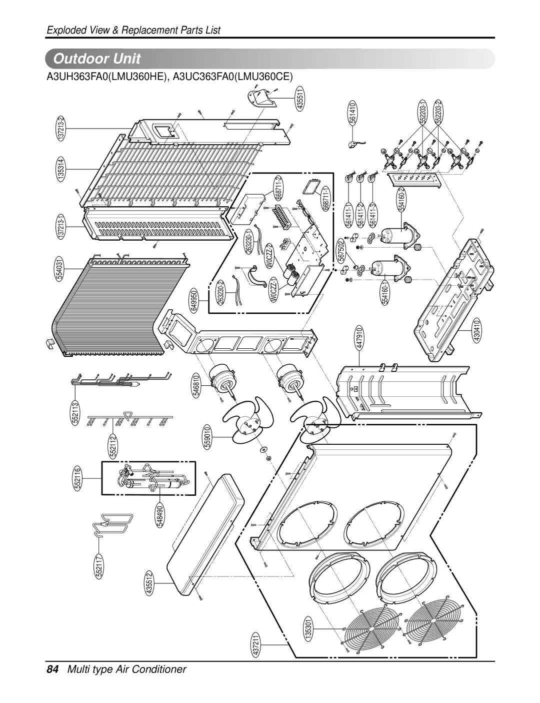 LG Electronics AMNH123DEA0(LMN120HE), AMNC123DEA0(LMN120CE), AMNC093D4A0(LMN090CE), A3UH363FA0(LMU360HE) A3UC363FA0LMU360CE 