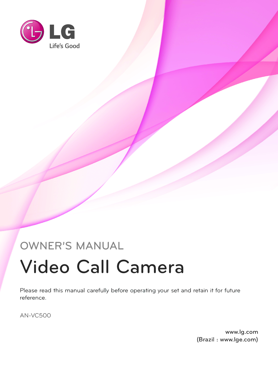 LG Electronics AN-VC500 owner manual Video Call Camera 