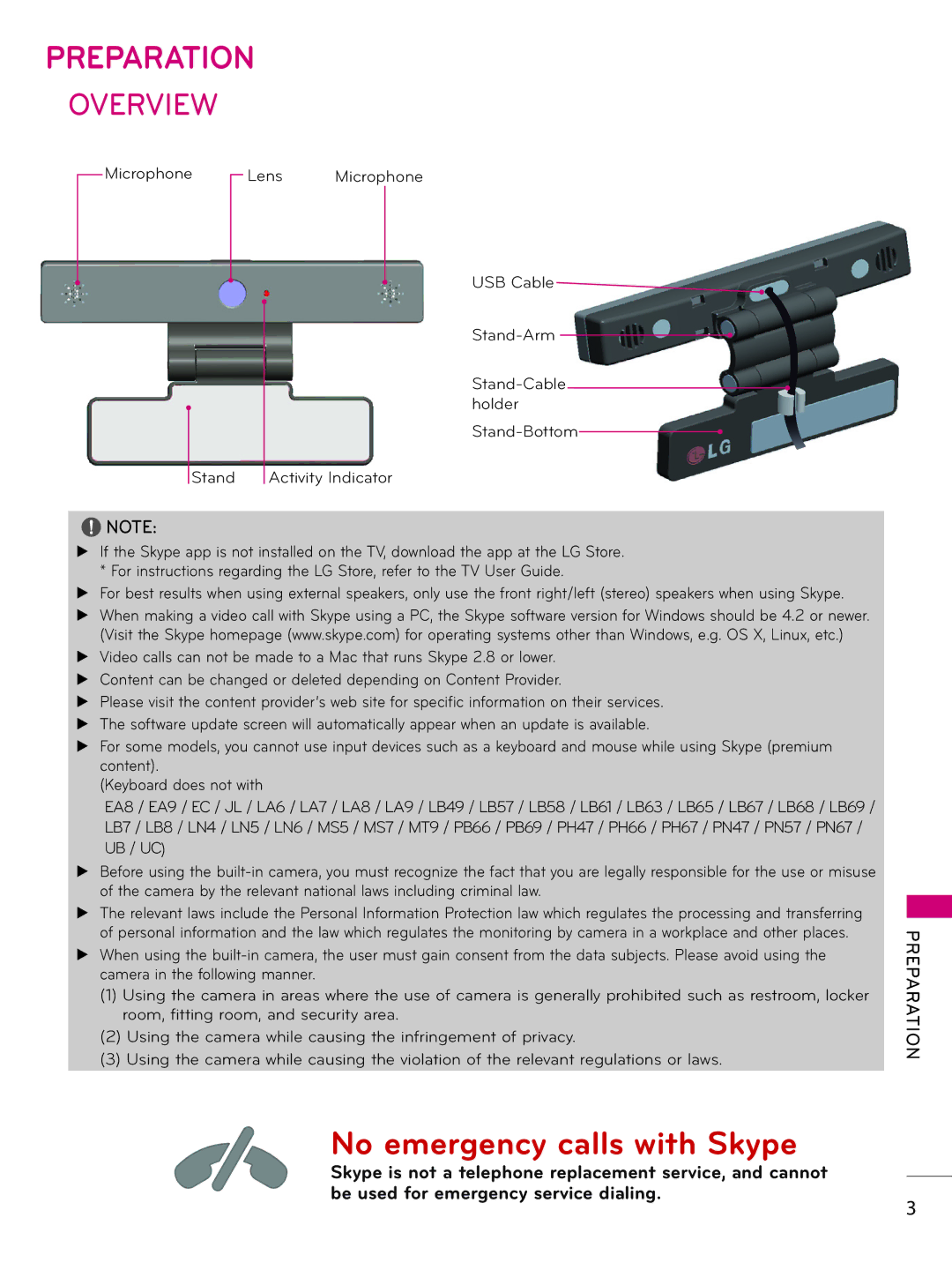 LG Electronics AN-VC500 owner manual Preparation, Overview 