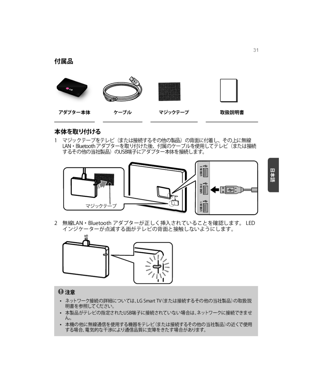 LG Electronics AN-WF500 owner manual 付属品 