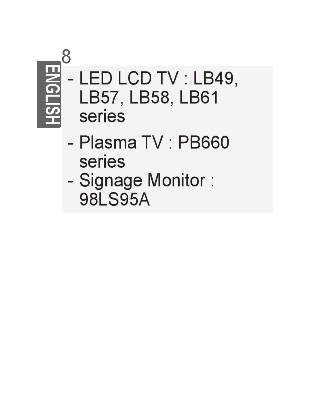 LG Electronics AN-WF500 owner manual Signage Monitor 98LS95A 