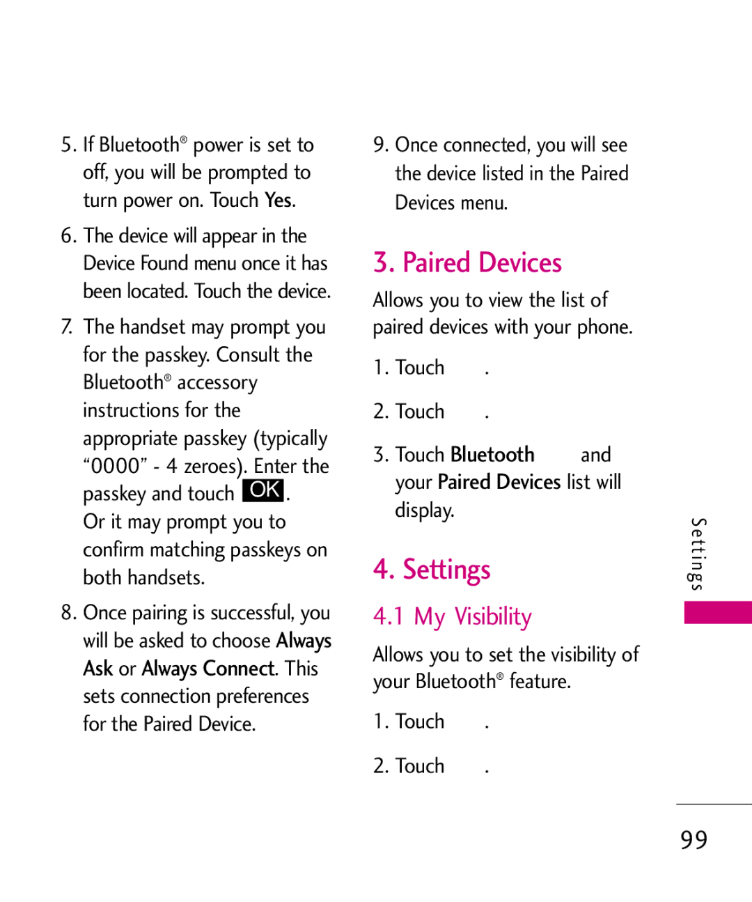 LG Electronics AN510 manual Paired Devices, My Visibility, Bluetooth, Your, Display 