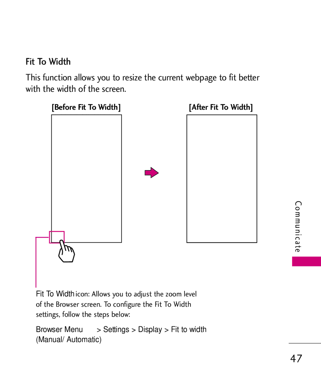 LG Electronics AN510 manual Before Fit To Width 