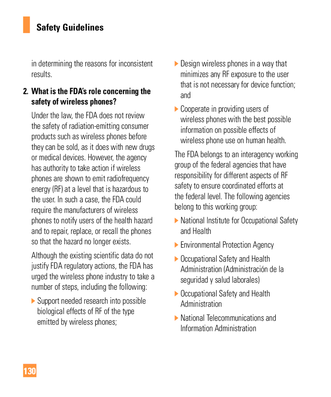 LG Electronics ARENA manual 130, Determining the reasons for inconsistent results, Environmental Protection Agency 