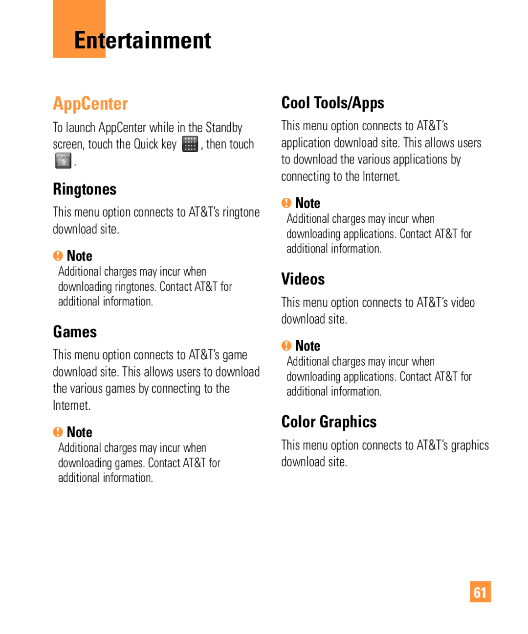 LG Electronics ARENA manual Entertainment, AppCenter 