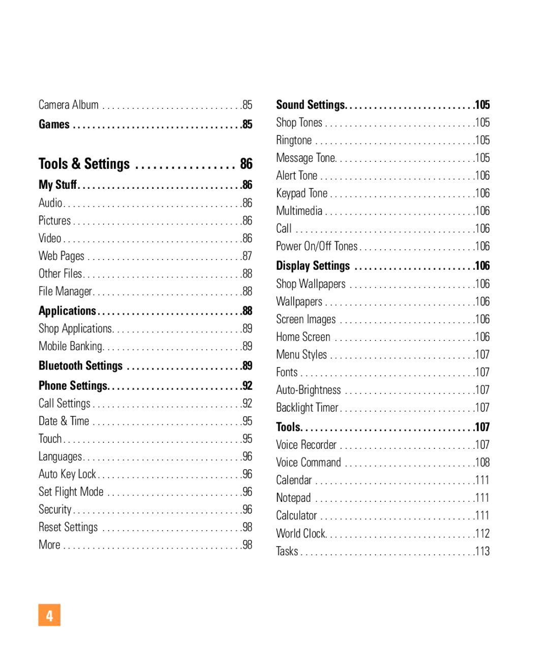 LG Electronics ARENA manual Tools & Settings 