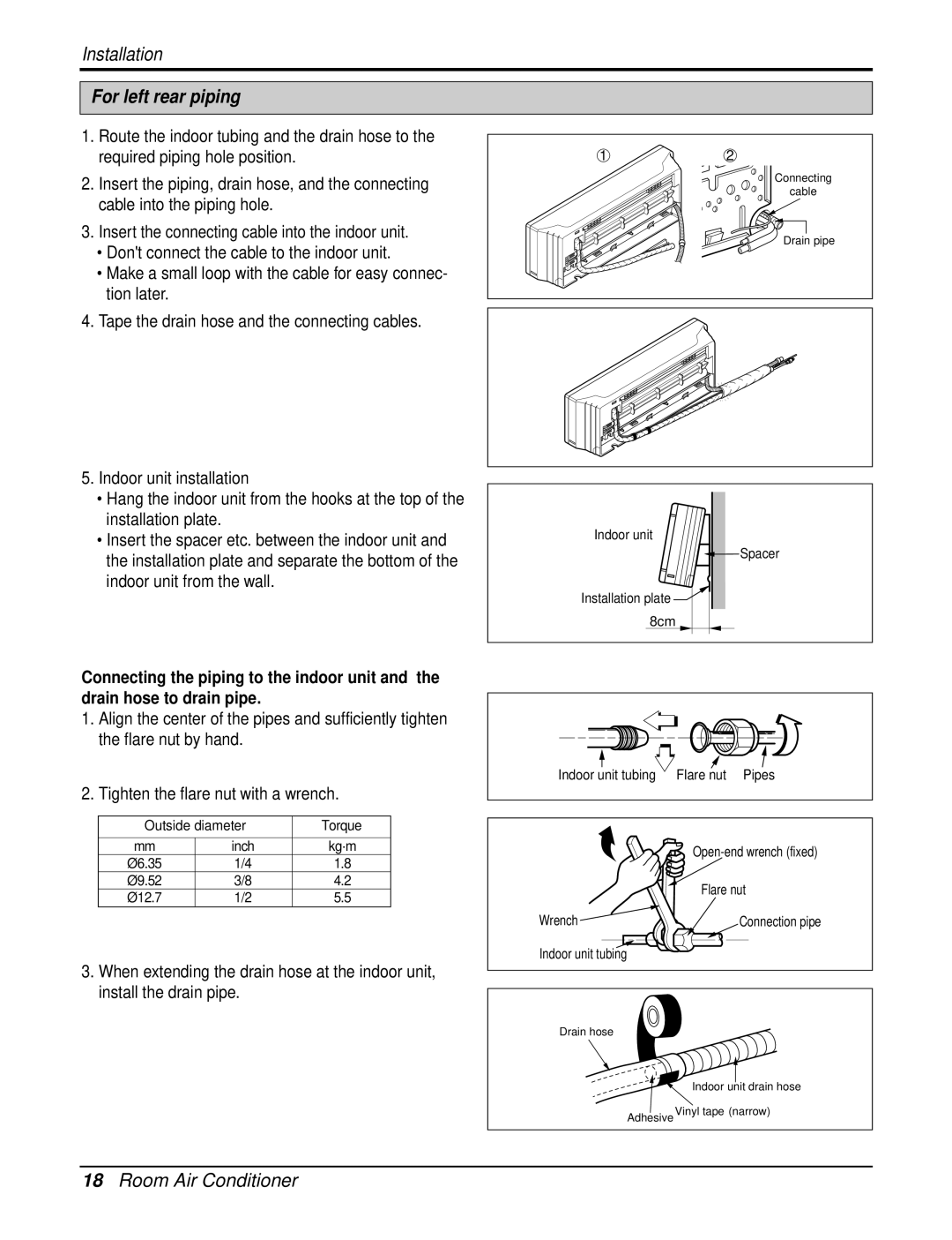 LG Electronics AS-W096URH1/UBH1/UWH1/UMH1, AS-W126URH1/UBH1/UWH1/UMH1, AS-W126URH0/UBH0/UWH0/UMH0/UCH0 For left rear piping 