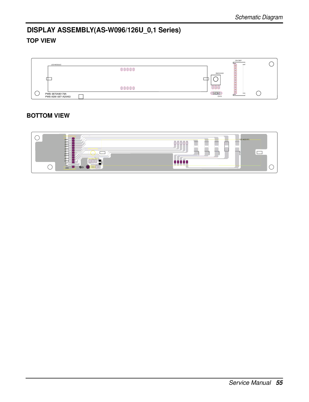 LG Electronics AS-W096URH0/UBH0/UWH0/UMH0, AS-W126URH1/UBH1/UWH1/UMH1 service manual Display ASSEMBLYAS-W096/126U0,1 Series 