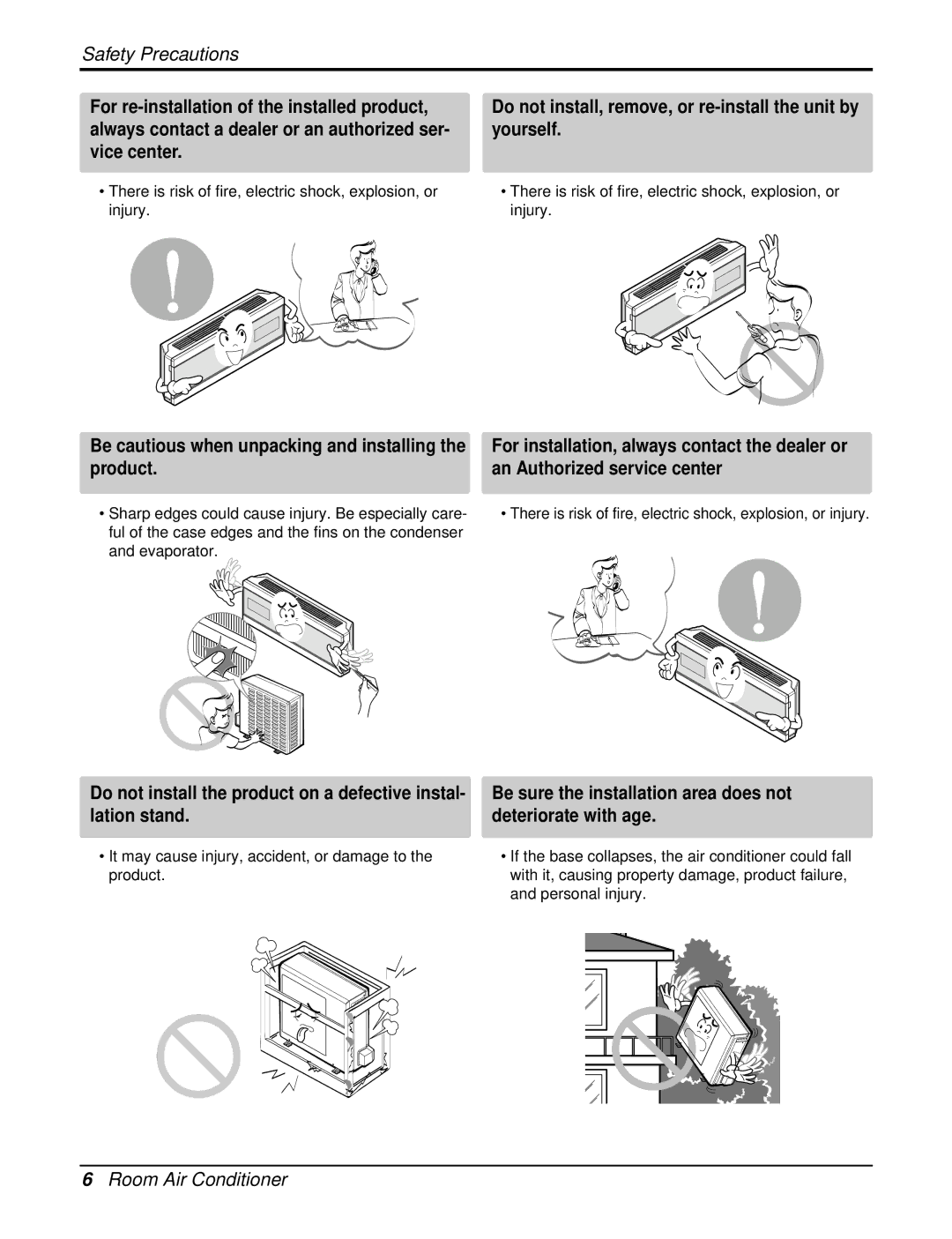 LG Electronics AS-W096URH1/UBH1/UWH1/UMH1 service manual There is risk of fire, electric shock, explosion, or injury 