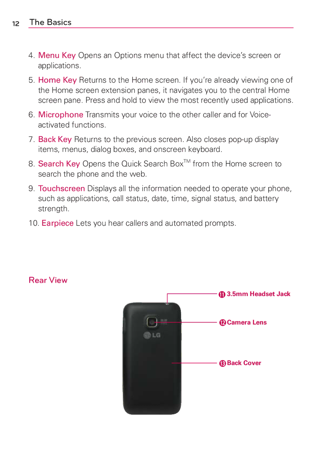 LG Electronics AS680 manual Rear View 