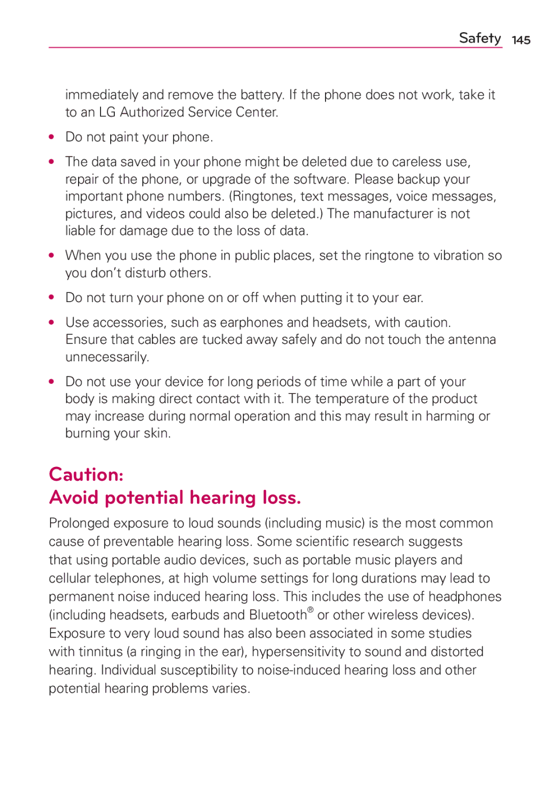 LG Electronics AS680 manual Avoid potential hearing loss 