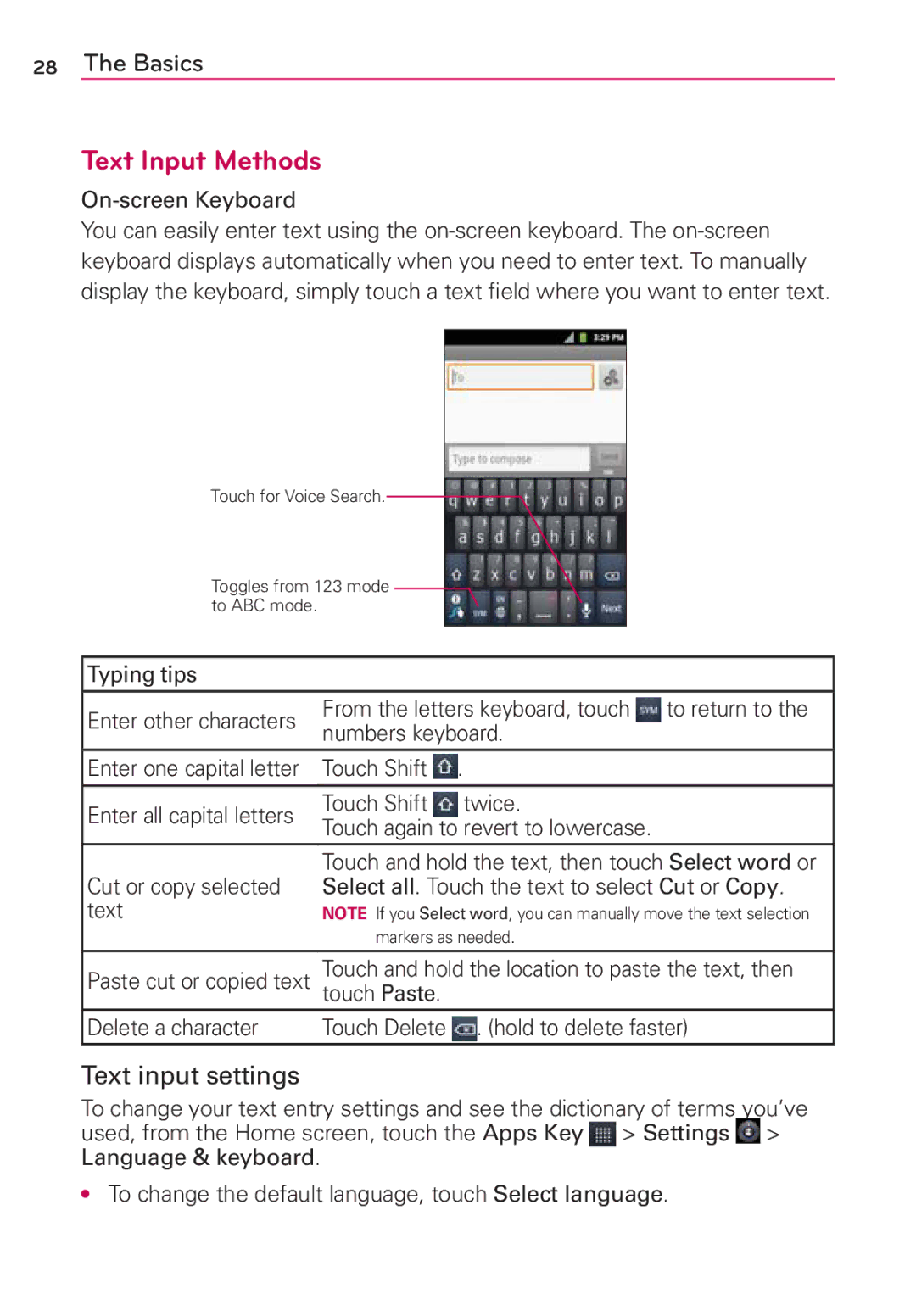 LG Electronics AS680 manual Text Input Methods 