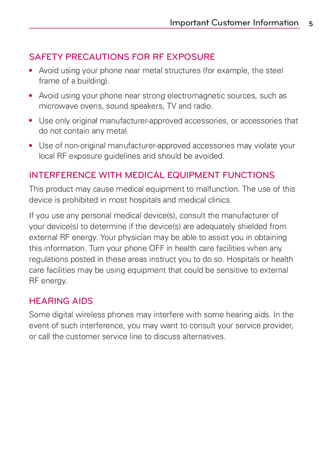 LG Electronics AS680 manual Safety Precautions for RF Exposure 