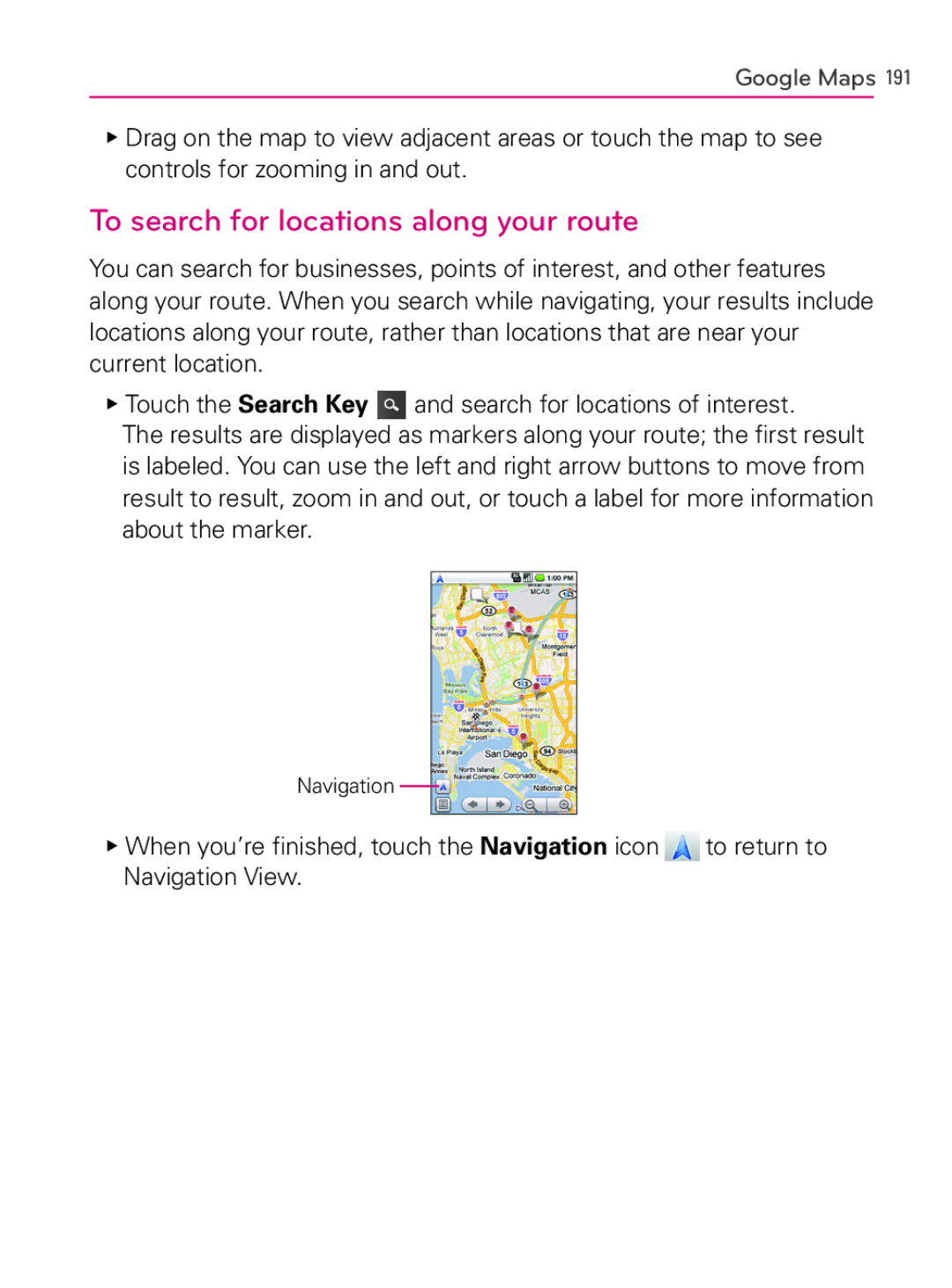 LG Electronics AS740, MFL66990402(1.0) owner manual To search for locations along your route 