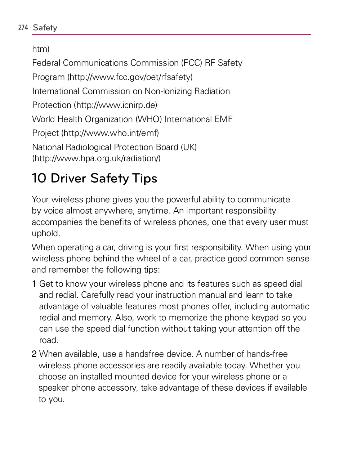 LG Electronics MFL66990402(1.0), AS740 owner manual Driver Safety Tips 