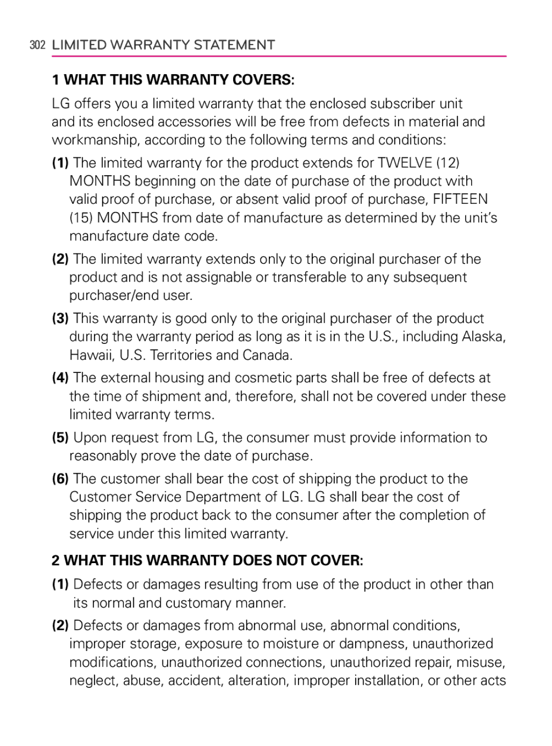 LG Electronics MFL66990402(1.0), AS740 owner manual What this Warranty Covers 